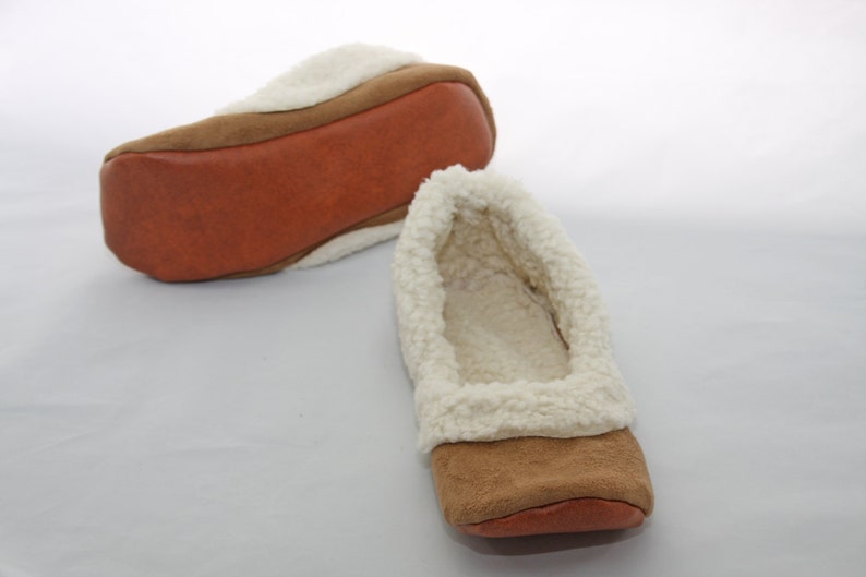 Pantuflas Mujer Sherpa Pantuflas Mujer con Suela Zapatos Suela Blanda Mujer Castaño imagen 3