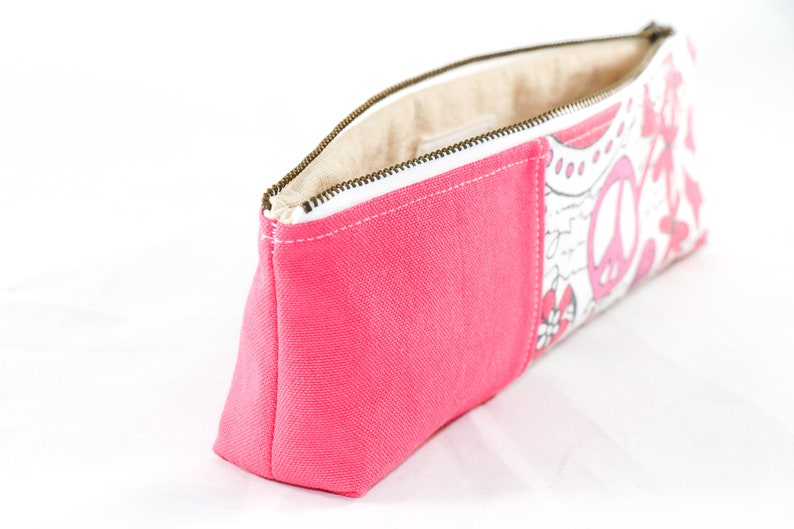 pencil bag canvas zippered pencil case pencil pouch for teachers Pencil case for girls hot pink canvas pencil case school pencil pouch