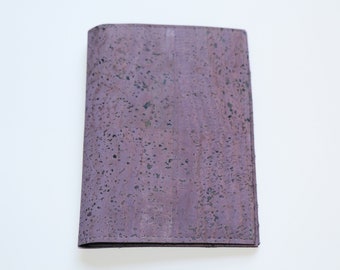 Lilac passport cover, Travel wallet leather, Cork wallet vegan, RFID passport holder, Passport case, Travel passport wallet, Lilac cork