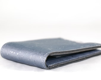Mens wallet bifold leather wallet, Vegan leather wallet men, RFID wallet men, New job gift for him, Bifold wallet, Steel grey