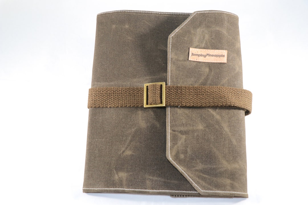 Large Waxed Canvas Journal Pouch, Roll up Pencil Case Pen Holder, Art