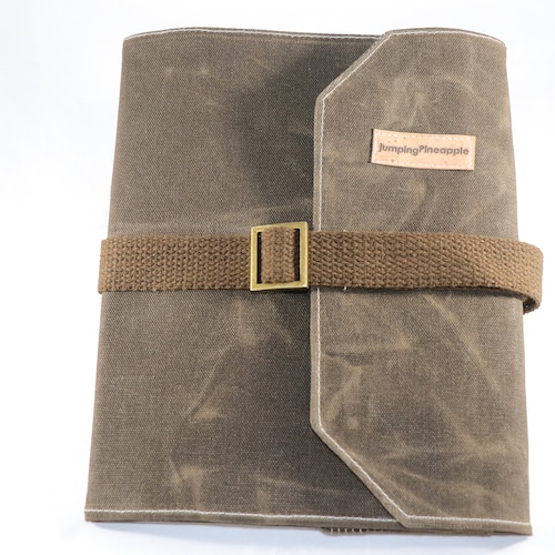 Large Waxed Canvas Journal Pouch Roll up Pencil Case Pen Etsy