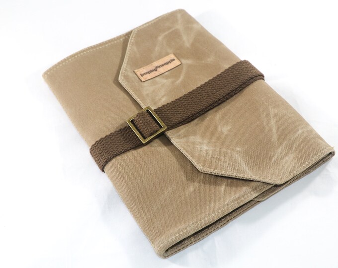 Large Waxed Canvas Journal Pouch Roll up Pencil Case Pen Etsy