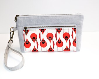 Ready to ship Clutch purse for women, Eco friendly gifts, Wristlet purse for women, Charley Harper cardinals, Winter wristlet