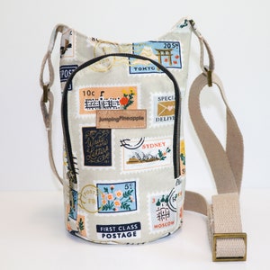 Crossbody water bottle carrier, drink sling, festival bag small crossbody bag with zipper, summer concert outfit, wine bottle holder bags