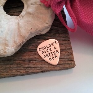 Stamped Guitar Pick Mother's Day Gift Mommy Daughter Gift To Mom from Son Birthday Gift Grandma Custom Guitarist Gift for Stepmom Music Gift image 2