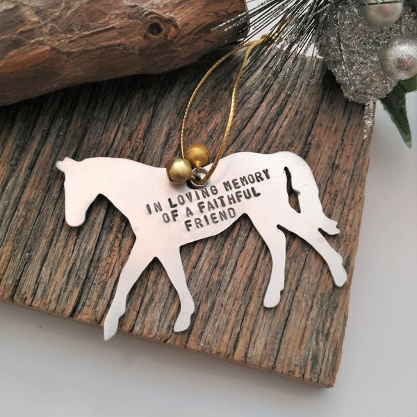 In Loving Memory of a Faithful Friend Horse Ornament Pet Loss Personalized Memorial for Horse Lover Sympathy Gift Grave Marker Mustang Colt