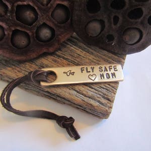 Fly Safe Keychain for Mom Christmas Gift Mom from Son Flight Gift Mother from Daughter Travel Gift for Her Personalized Luggage Bag Tag image 4