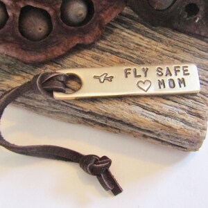 Fly Safe Keychain for Mom Christmas Gift Mom from Son Flight Gift Mother from Daughter Travel Gift for Her Personalized Luggage Bag Tag image 5