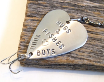 Personalized Gift for Mom Mothers Day from Son to Mommy Fishing Lure Gift for Dad Fathers Day Grandpa Fishing Hunting Outdoor Gift Fish Hook