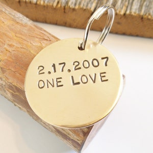 One Love Keychain for Girlfriend Personalized Him Bronze Jewelry Women ...