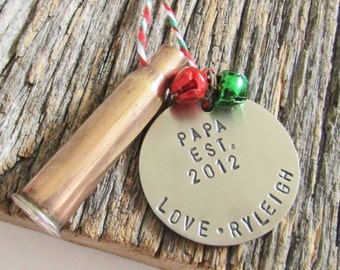 Stocking Stuffer Husband Gift Christmas Boyfriend Gift Christmas Real Bullet Christmas Ornament New Grandpa Ornament Dad Ornament Gun Gifts