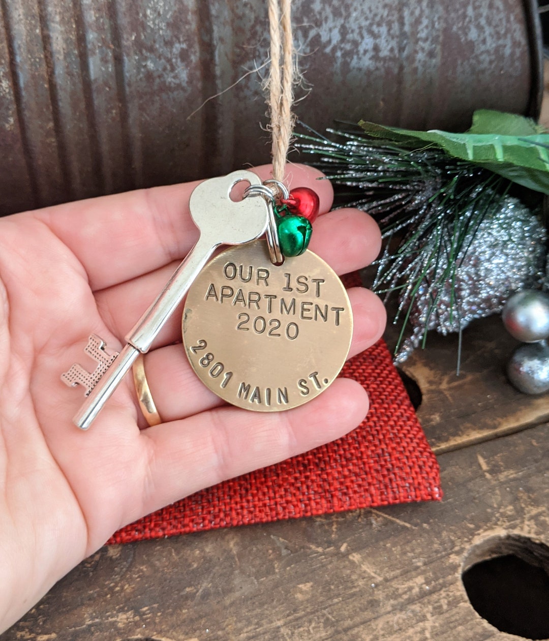 Our First Apartment Key Ornament Personalized Christmas Ornament 1st