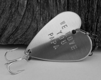 Love You Papa Happy Fathers Day Dad Gift for Grandpa Grandfather Papaw Poppy Pop Most Popular Fishing Lure New Daddy Men From Grandkids Kids