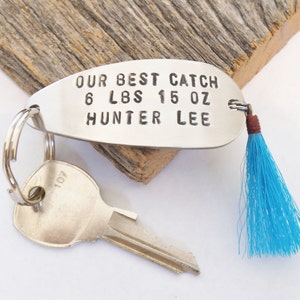 Dad Keychain New Dad Fathers Day Gift from Boy New Daddy Gift Dad Key Chain Father's Day Marine Dad Army Dad Naval Dad Fishing Lure Keychain image 1