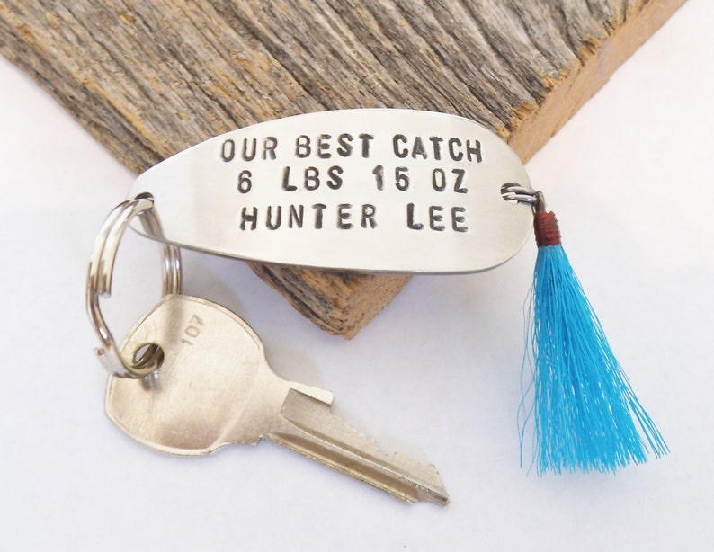 Dad Keychain New Dad Fathers Day Gift from Boy New Daddy Gift Dad Key Chain Father's Day Marine Dad Army Dad Naval Dad Fishing Lure Keychain image 1