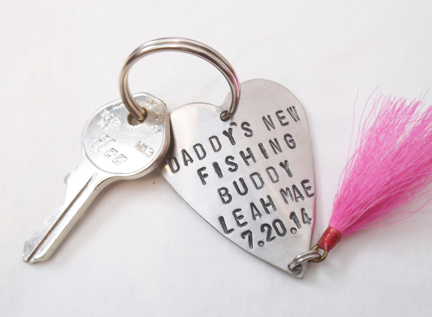 Personalized Fishing Lure Keychain for New Dad Gift for Daddy Etsy