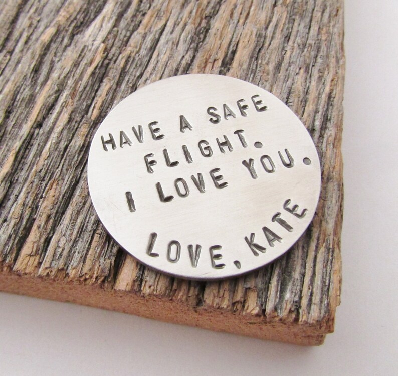 Personalized Travel Charm Fly Safe Keepsake Business Trip Gift Etsy
