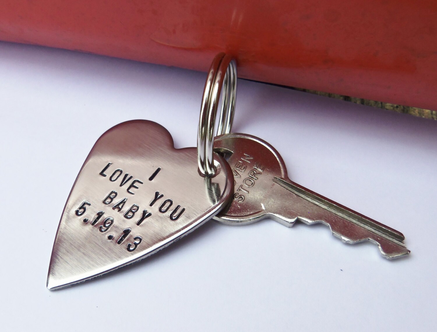 I Love You Baby Mens Keychain Boyfriend Key Chain Keyring For Etsy