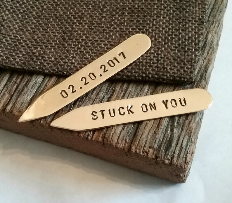Personalized Collar Stays Custom Collar Stays Valentines Day Etsy