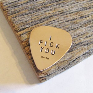 I Pick You Guitar Pick Him Guitar Pick Gift Personalized Guitar Pic Bronze Guitar Pick Silver Guitar Pick Brass Guitar Pick Copper Gift Men image 3