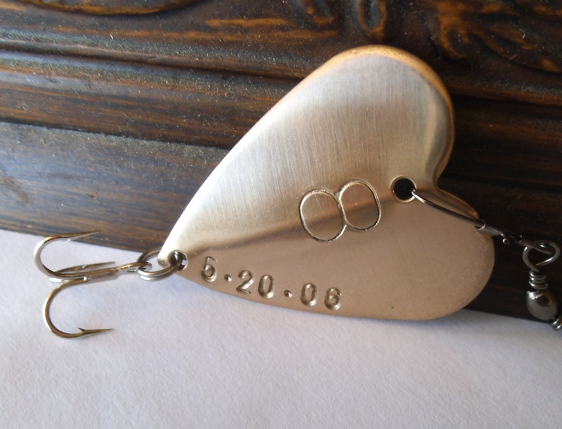 Eighth Bronze Anniversary Gift 8th Wedding Anniversary Gift for Him Husband or Wife Fishing Lure Fishing 50th Milestone Special Memorative image 3