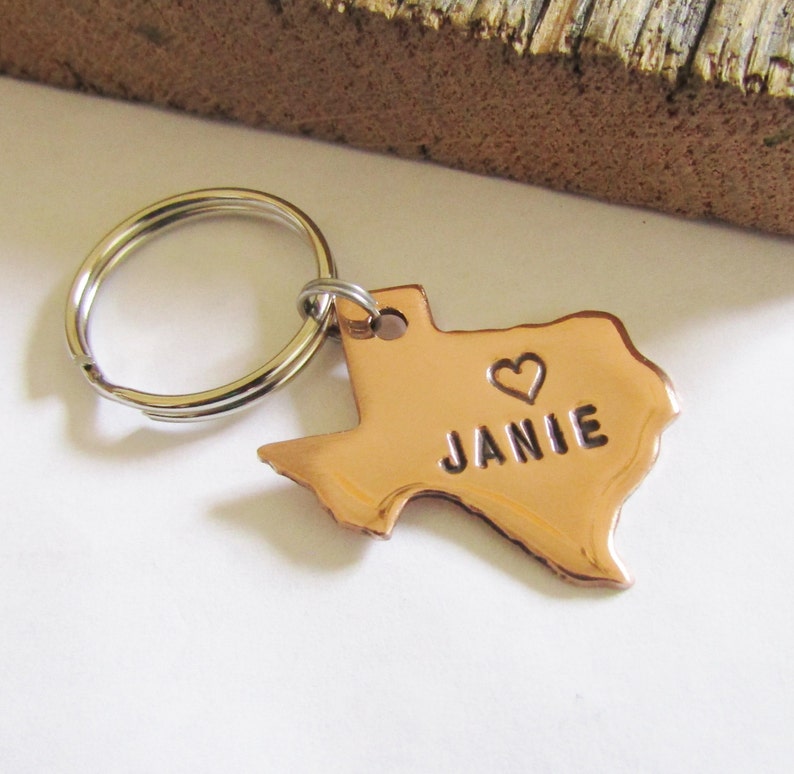 State Keychain Texas Key Chain Texas Keyring Long Distance Etsy