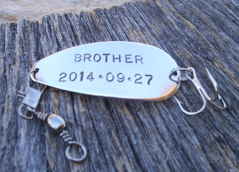 Personalized Fishing Lure Brother of the Bride Gift for Brother of the Groom Wedding Gifts for Brother In Law Unique Gift for Little Brother image 2