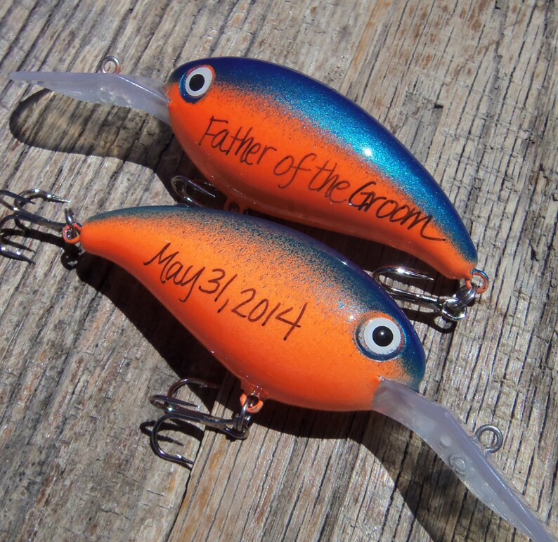 Personalized Fishing Lure Painted Lures Wedding Gift Parents Etsy