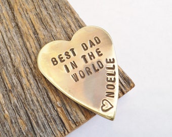 World's Best Dad Wallet Insert Father's Day Daddy In Memory of Dad Memorial Gift Personalized Accessories for Men Handstamped Metal Inserts