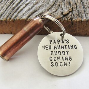 Papa's New Hunting Buddy Coming Soon Keychain for Grandpa Birth Announcement Gift Father's Day Present for Him New Baby Reveal Grandparents image 4