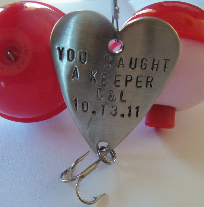 Anniversary Gift for Men Gift for Husband Fishing Custom Fishing Lure Engraved Birthday Beach Ocean Wedding Handstamp Heart Gift Girlfriend