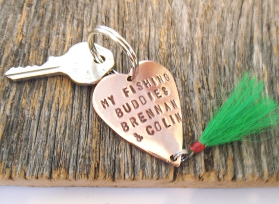 CandTCustomLures My Fishing Buddies Keychain for Grandpa Grandma Christmas Gift New Parents Twins Personalized Fishing Lure Keychain Dad Mom Stepdad Stepmom