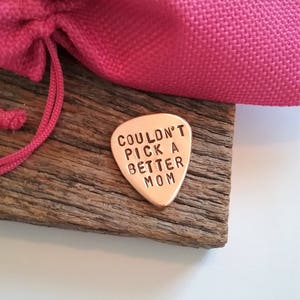 Stamped Guitar Pick Mother's Day Gift Mommy Daughter Gift To Mom from Son Birthday Gift Grandma Custom Guitarist Gift for Stepmom Music Gift image 5