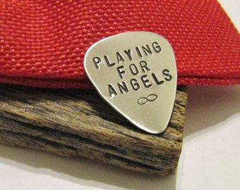 Memorial Gift for Son Playing For Angels Guitar Pick Remembrance Gift In Memory of Musician Loss of a Loved One Dad of an Angel Mommy's Girl