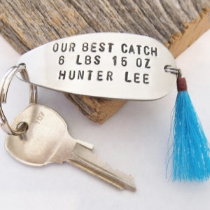 Dad Keychain New Dad Fathers Day Gift from Boy New Daddy Gift Dad Key Chain Father's Day Marine Dad Army Dad Naval Dad Fishing Lure Keychain image 3
