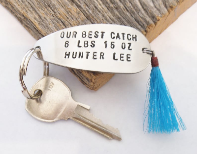 Dad Keychain New Dad Fathers Day Gift from Boy New Daddy Gift Dad Key Chain Father's Day Marine Dad Army Dad Naval Dad Fishing Lure Keychain image 3