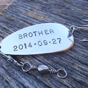 Personalized Fishing Lure Brother of the Bride Gift for Brother of the Groom Wedding Gifts for Brother In Law Unique Gift for Little Brother image 3