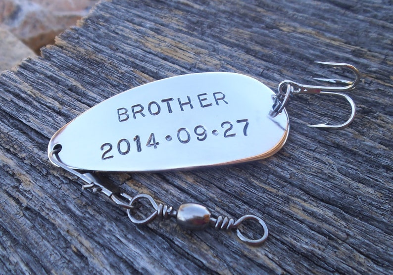 Personalized Fishing Lure Brother of the Bride Gift for Brother of the Groom Wedding Gifts for Brother In Law Unique Gift for Little Brother image 3