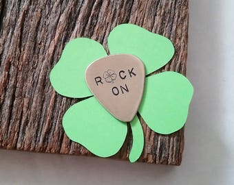 Rock On Guitar Pick Personalized Birthday Gift for Guy You Rock My World Husband Gift Father's Day Gift for Dad Boyfriend Gift Musician Gift