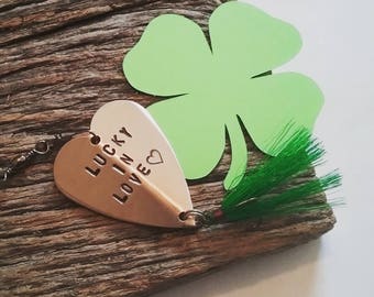 Shamrock Gifts St. Patricks Day Gift for Husband Irish Couple Anniversary Gift for Boyfriend Personalized Fishing Lure 4 Leaf Clover Lucky