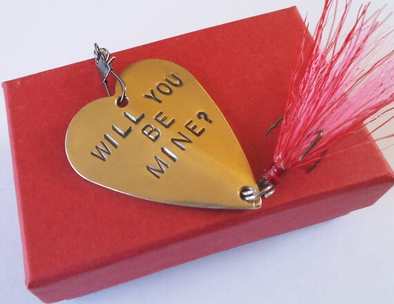 Custom Mens Valentine Gift for Him Handmade Valentine's Day Husband Wife  Personalized Valentine Boyfriend Will You Be Mine Fishing Lure Her 