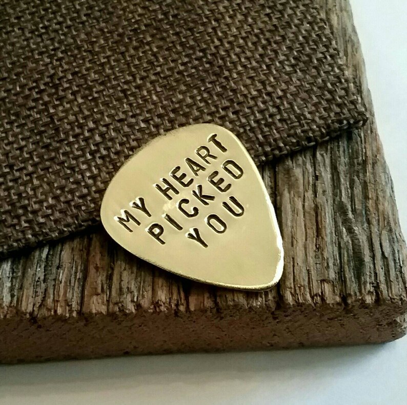 Wedding Guitar Pick Wedding Day Gift for Husband My Heart Picked You Long Distance Love Gift for Boyfriend Military Gift Personalized Man image 4