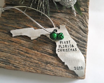 Our First Florida Christmas Florida Ornament Florida State Christmas Ornament 1st Home Gift Husband and Wife Mr and Mrs Ornament New Home