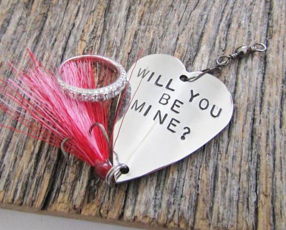 Will You Be Mine Valentine for Boyfriend Heart Fishing Lure