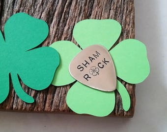 St Patricks Day Shamrock Guitar Pick Four Leaf Clover Lucky Pick Rock n Roll Sham Rock Gift for Boys Luck of the Irish Music Lover Boyfriend