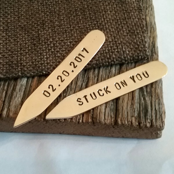 Personalized Collar Stays Custom Collar Stays Valentines Day Gift for Men Birthday Gift for Husband Boyfriend Gift Stuck on You Anniversary