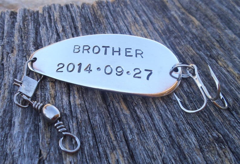Personalized Fishing Lure Brother of the Bride Gift for Brother of the Groom Wedding Gifts for Brother In Law Unique Gift for Little Brother image 1