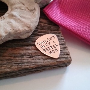 Stamped Guitar Pick Mother's Day Gift Mommy Daughter Gift To Mom from Son Birthday Gift Grandma Custom Guitarist Gift for Stepmom Music Gift image 7