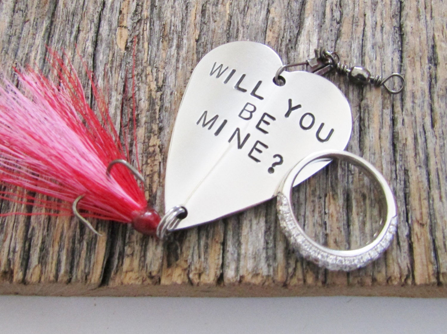Will You Be Mine Valentine for Boyfriend Heart Fishing Lure